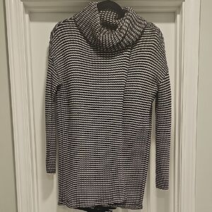 Black and White Cowl Neck Sweater